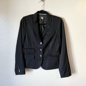 J crew black 100% wool Blazer women’s‎ size 4 3 Button closure